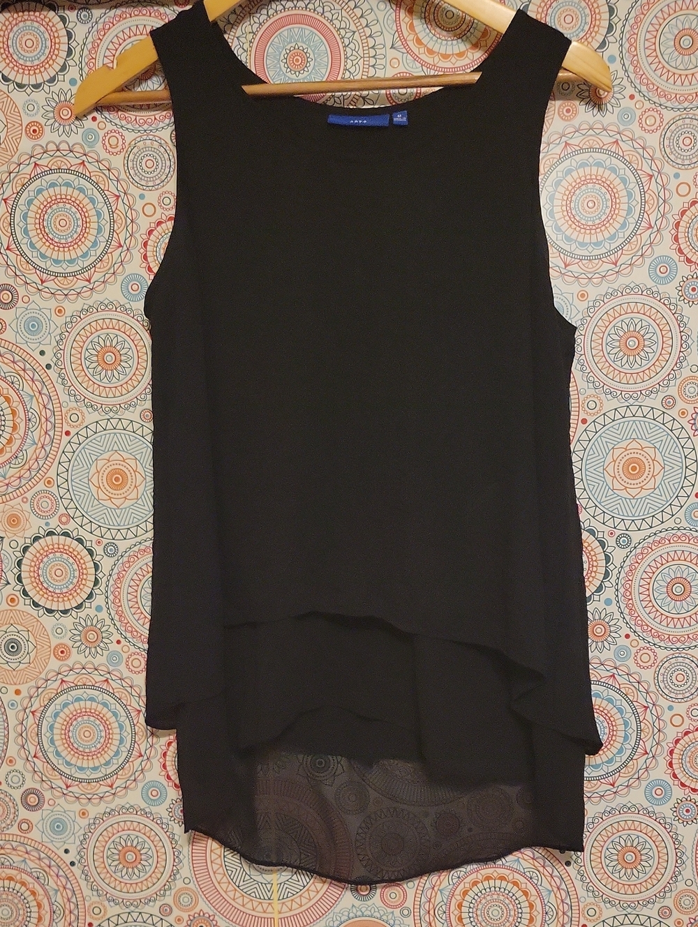 Apt. 9 Black Layered High-Low Sleeveless Camisole